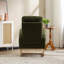 Fauteuil à bascule d'allaitement moderne à dossier haut en molleton doux, ergonomique, avec base incurvée en bois massif et poche latérale, soulage les maux de dos des jeunes mamans, vert