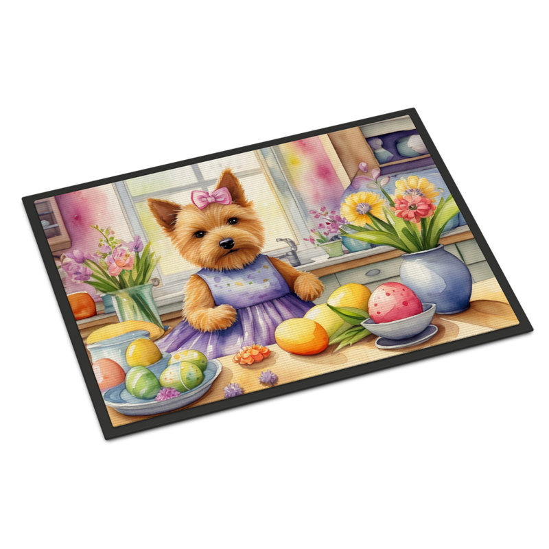 Decorating Easter Norwich Terrier Doormat, 18" W x 27" L
