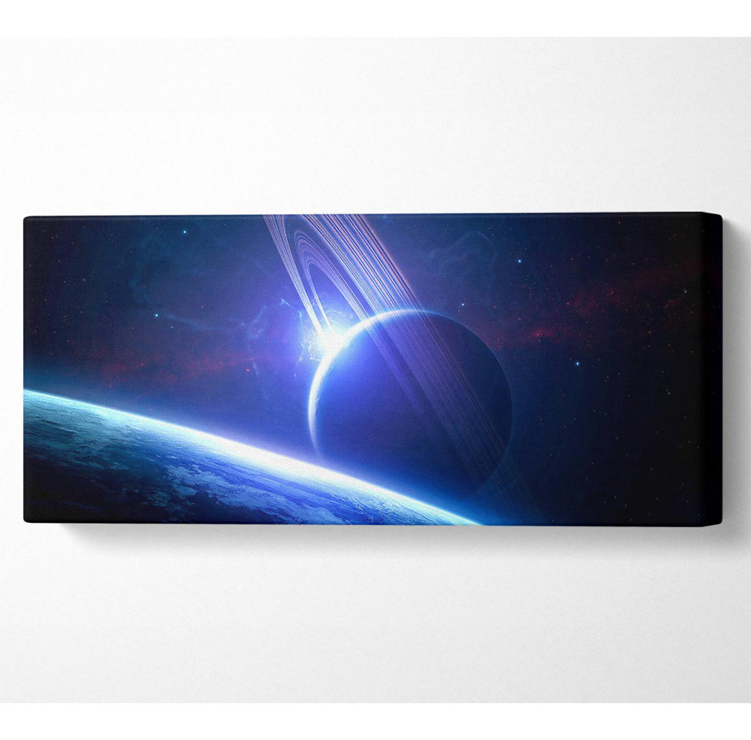 Planeten Universum Blau - Druck