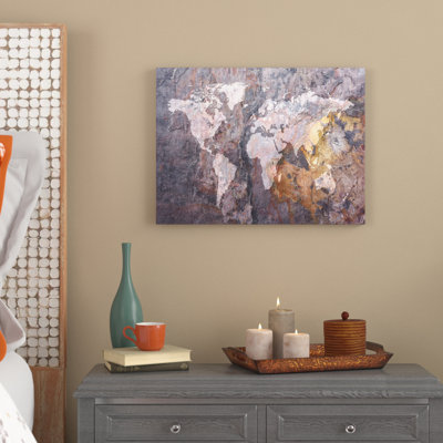 « world map-rock », impression sur toile