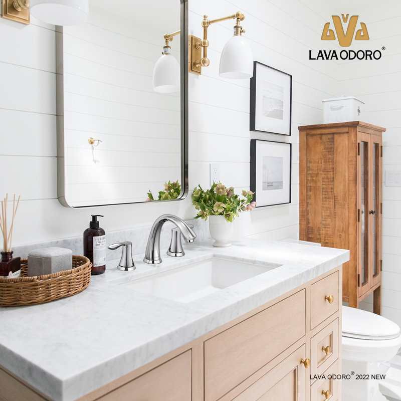 Widespread 2-Handle Bathroom Faucet with Drain Assembly, Chrome