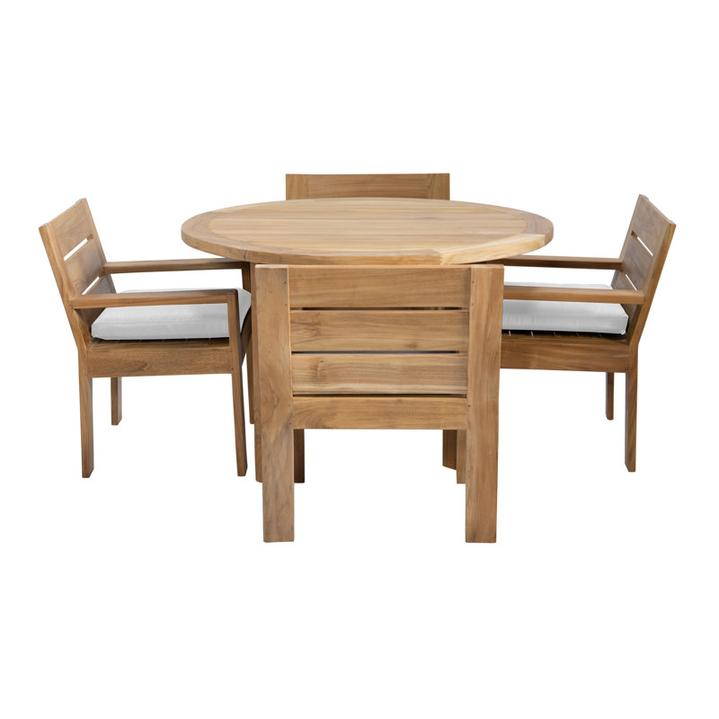 Pacific 5 - Piece Dining Set, 30"H x 48"L x 48"W, White