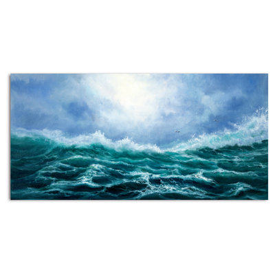 Waves in Storm at Nigh - Photographie sur toile