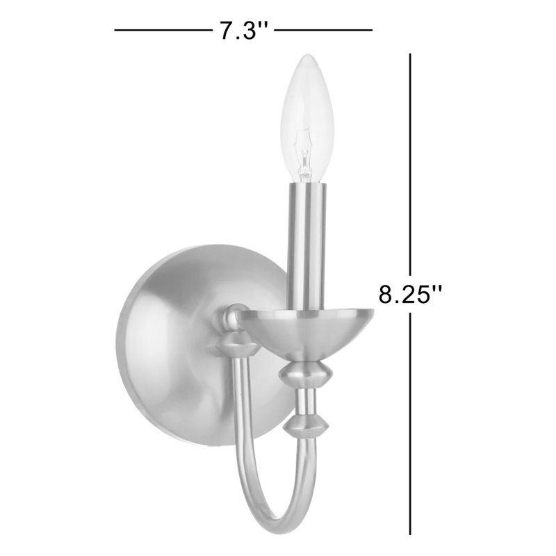 Amoi Candle Wall Light, Satin Brass