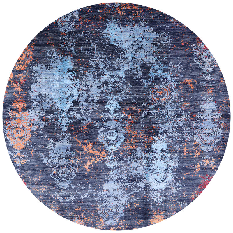 Hutsell Geometric Indoor Rug, Round 5'