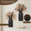 Ensemble de 2 vases muraux en bois avec de l'herbe de pampa eucalyptus, décoration murale bohème moderne pour salon, entrée, couloir, salle de bain, salle à manger, art mural noir pour la décoration intérieure