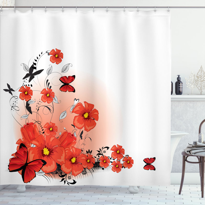 Shower Curtain with Hooks Included, 70" H x 69" W