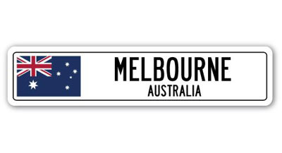 Plaque de rue en aluminium à Melbourne, Australie