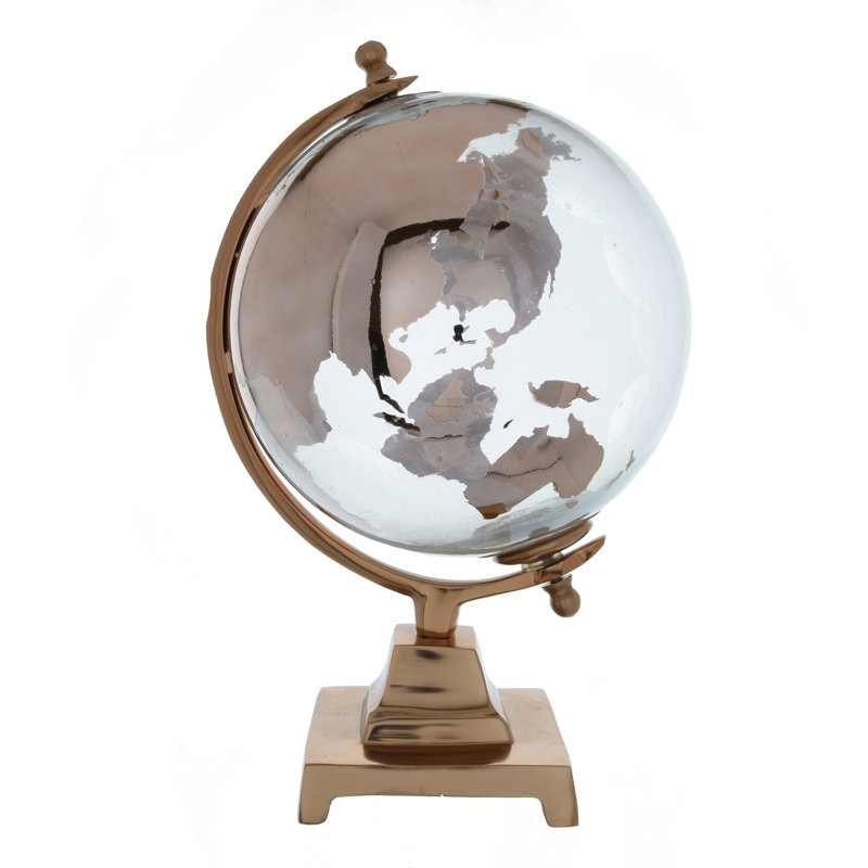 Metal Tabletop Globe, 24cm H x 14cm W x 14cm D