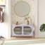 Large armoire d'appoint 2 portes avec verre cannelé-1373489409