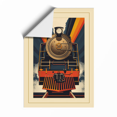 Locomotive In Motion Art Deco - Print