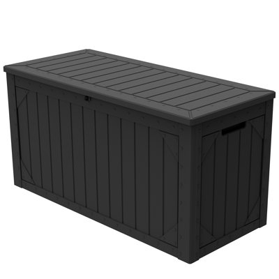 Boîte de rangement extérieure, boîte de rangement en résine 100 gallons, bacs de rangement intérieurs imperméables et verrouillables