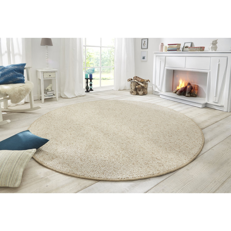Wolly Tufted Cream Rug, Round 133cm