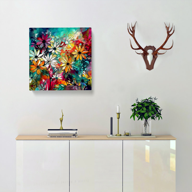 Floral Abstract Art No.3 - Wrapped Canvas