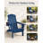 Foldable Adirondack Chair with Cup Holder, Weather-Resistant Wood-Look Outdoor Lounge Chair for Patio, Porch, Deck and Lawn, Navy-476922486