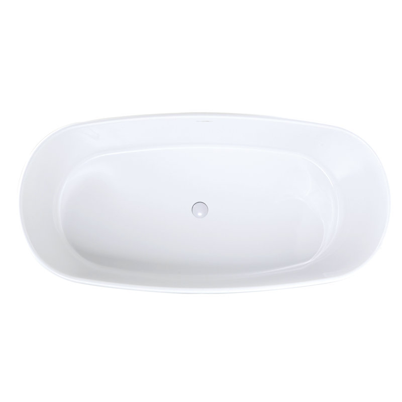Biscayne 64'' L Freestanding Air Bathtub, Glossy White