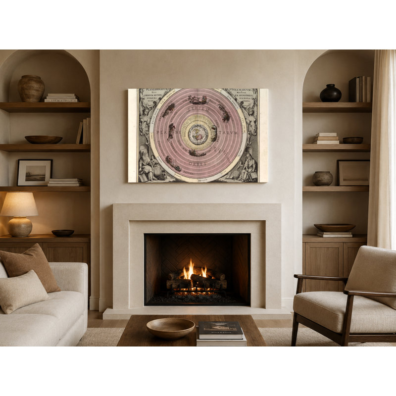 Planisphaerium Ptolemaicum (c. 1660) - art mural sur toile paysage, 36" W x 24" H