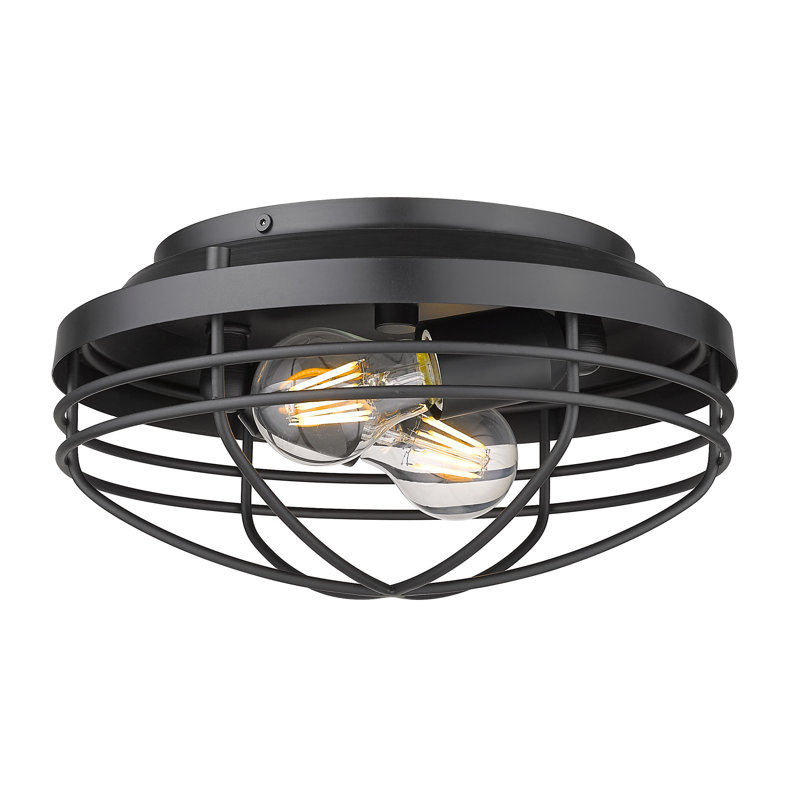 Lylah Steel Flush Mount, Matte Black
