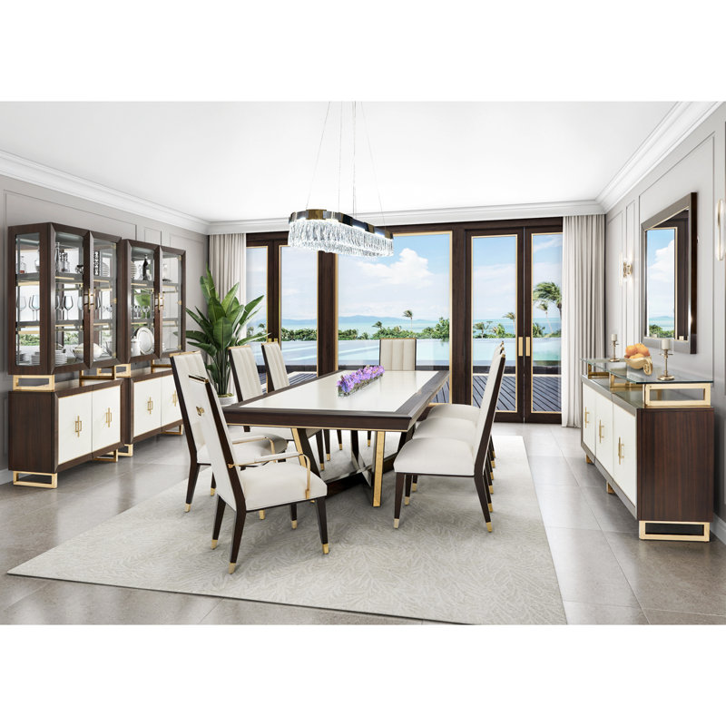 Belmont Place Espresso and White Extendable Dining Table