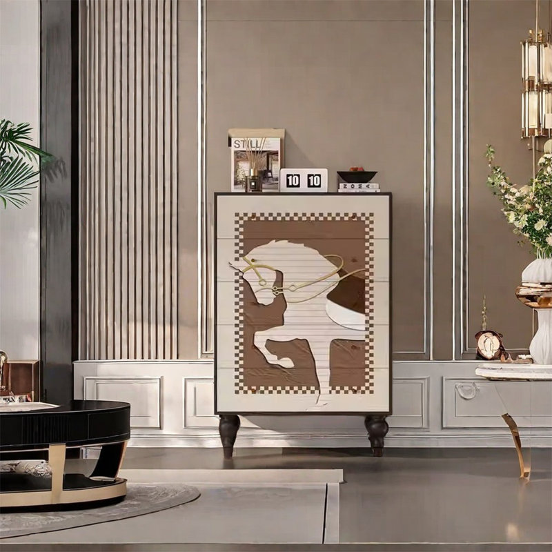 Armoire de rangement moderne en noyer moderne