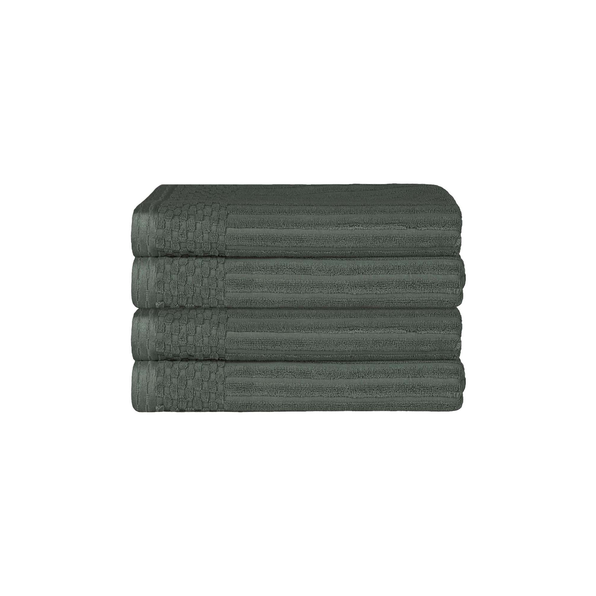 Ribbed Cotton Absorbent Heavyweight Bath Towel, Pine