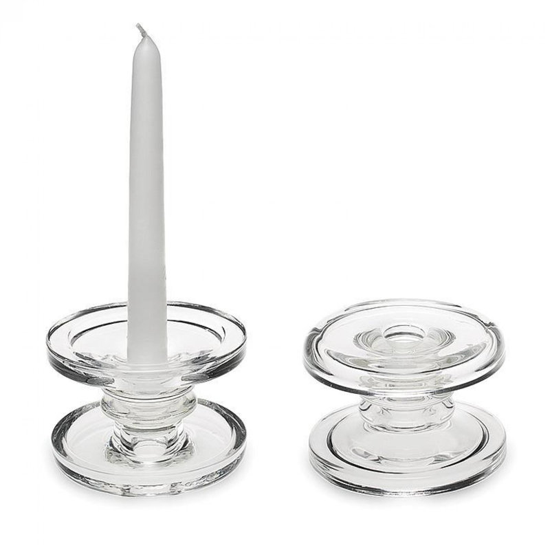 Porte-bougie transparent réversible