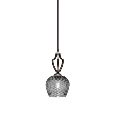 Mini-luminaire suspendu à tige suspendue Shutesbury, brun, 6 po 