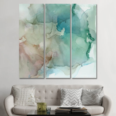 Sea Glass Reflections - Canvas Wall Art Set - Wrapped Canvas (Set of 3)