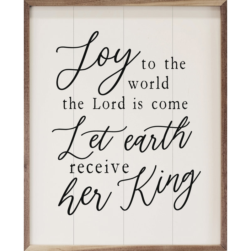 Joy To The World - blanc, H 16 po x l 20 po
