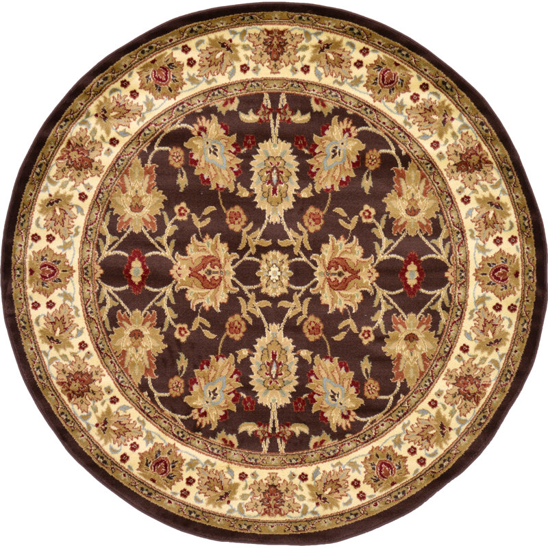 Tapis oriental brun Niles, Rond 6 pi 1 po
