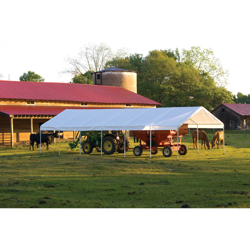 Super Max 18' x 40' White Steel Frame Canopy
