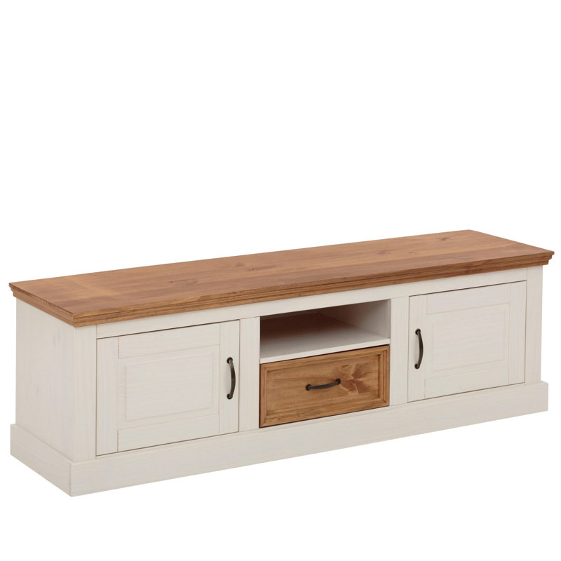 Riam 160cm Sideboard, White/Stained Wax