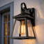 1-Light Outdoor Industrial Outdoor Wall Lantern with Seeded Glass