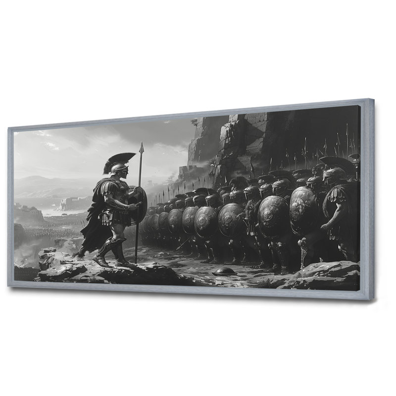 «Glatha», impression sur toile, Toile argentée avec cadre flottant, H 28 po x l 60 po x P 1,5 po