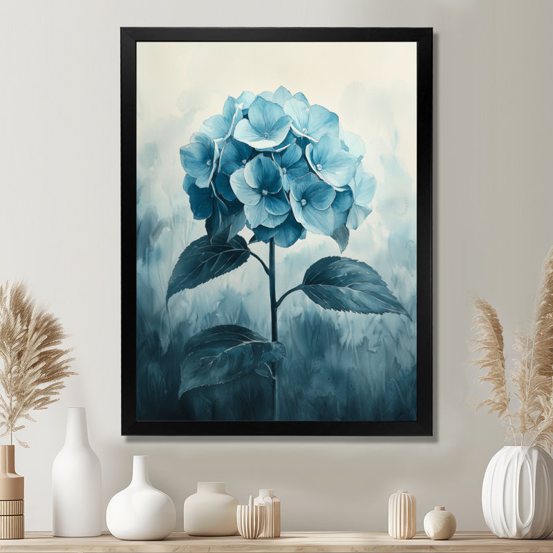 Preglo - impression sur toile florale, Noir, H 20 po x l 12 po, Picture Framed