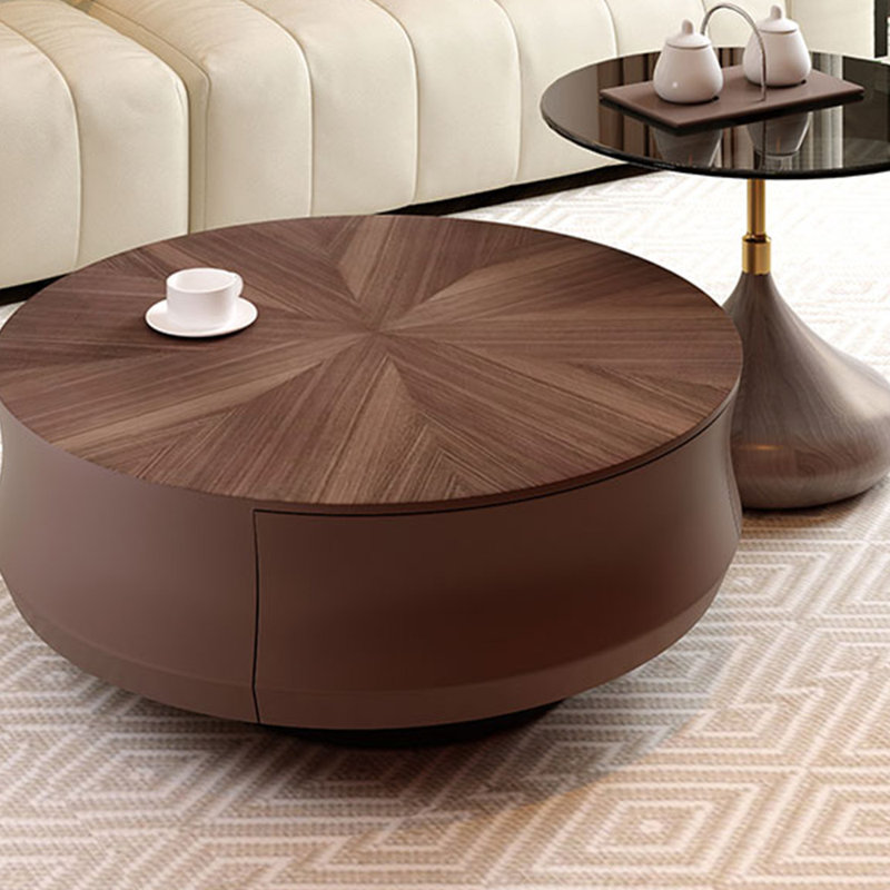High-end minimalist walnut coffee table
