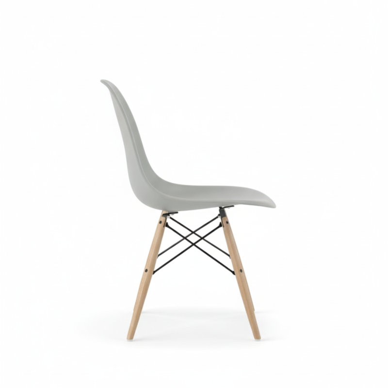 Chaise en plastique Neveyah, Gris clair