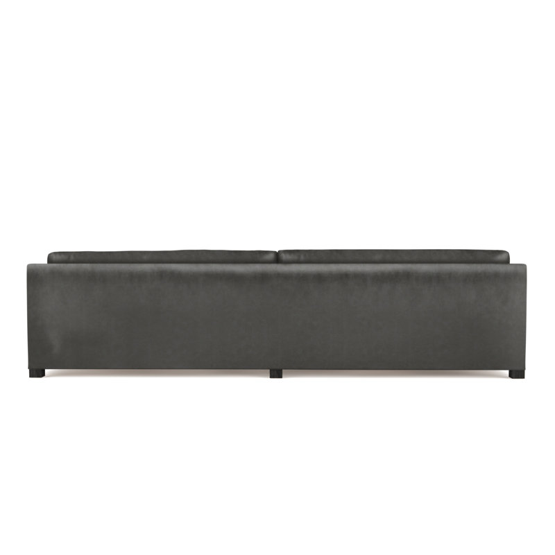Canapé Madison, H 33 po x l 96 po x P 41 po, Ébène, Cuir rétro graphite