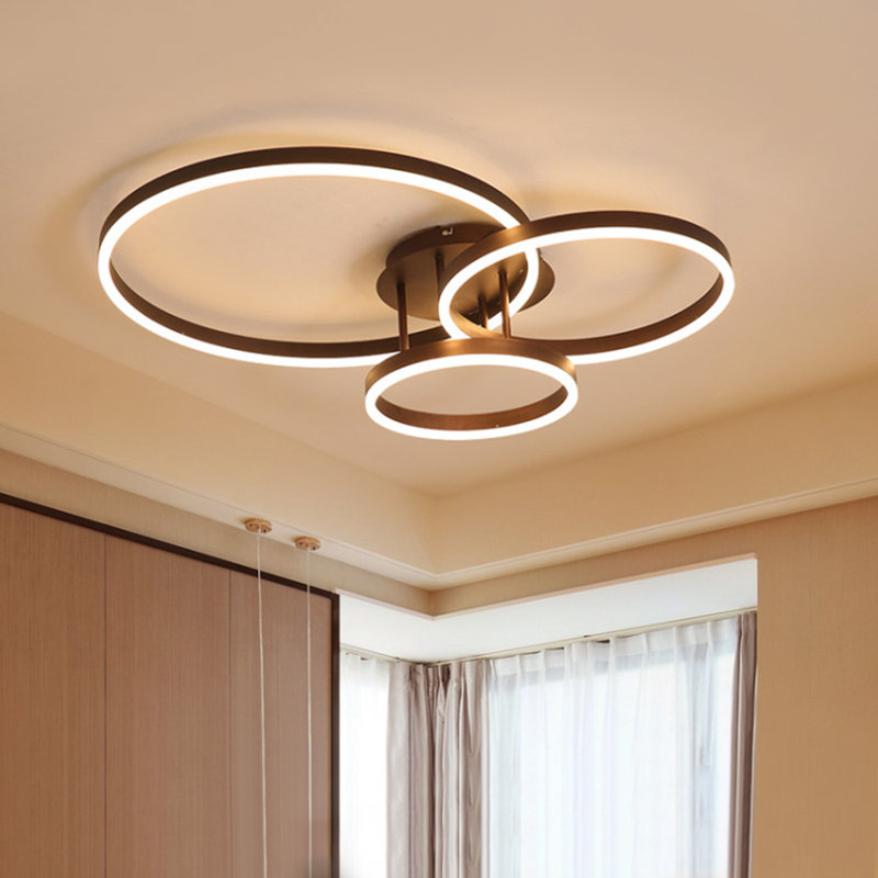 Plafonnier semi-encastré 3 lumières à DEL 31,8 po Alliber Alliber, Brun