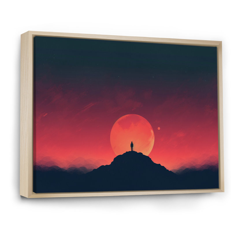 Minimalist Horizon II sur toile, Cadre naturel flottant, H 24 po x l 32 po