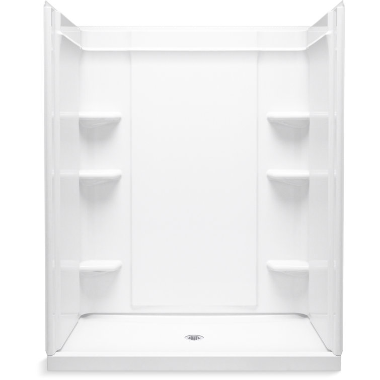 Medley 60" W x 34" D x 75.5" H Frameless Rectangle Shower Stall with Base Included