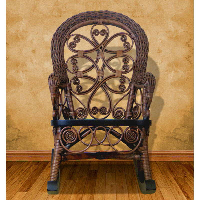 Chaise berçante en osier pour enfant Deas, Brun délavé