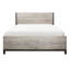 Lit double pleine grandeur gris - La fabrication nécessite un sommier pour le bois moderne