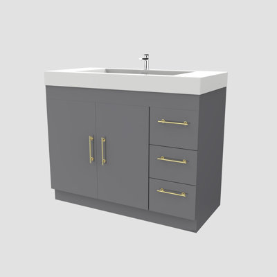 Meuble-lavabo simple 42 po avec plateau en acrylique