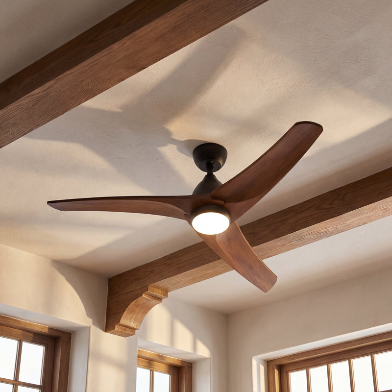 Smart Ceiling Fan With Solid Wood Blades, Reversible Motor, App Control & Dimmable LED Light For All-Season Comfort