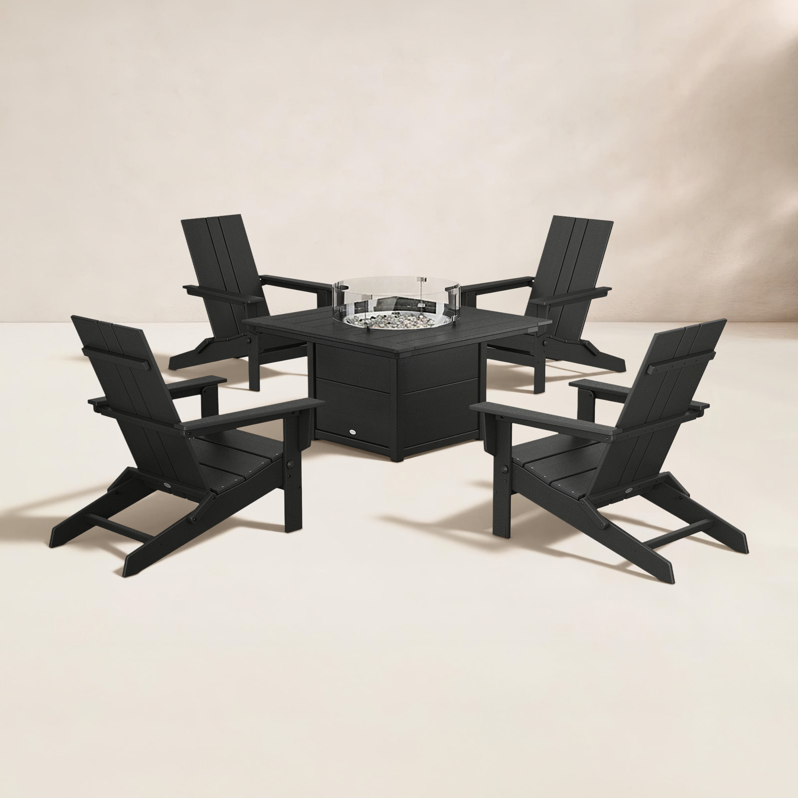 4-Person Patio Seating Group, Black