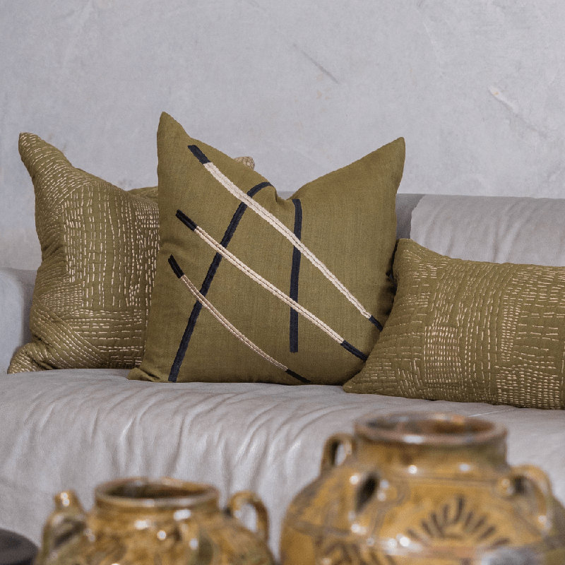 Coussin Gudri, Olive