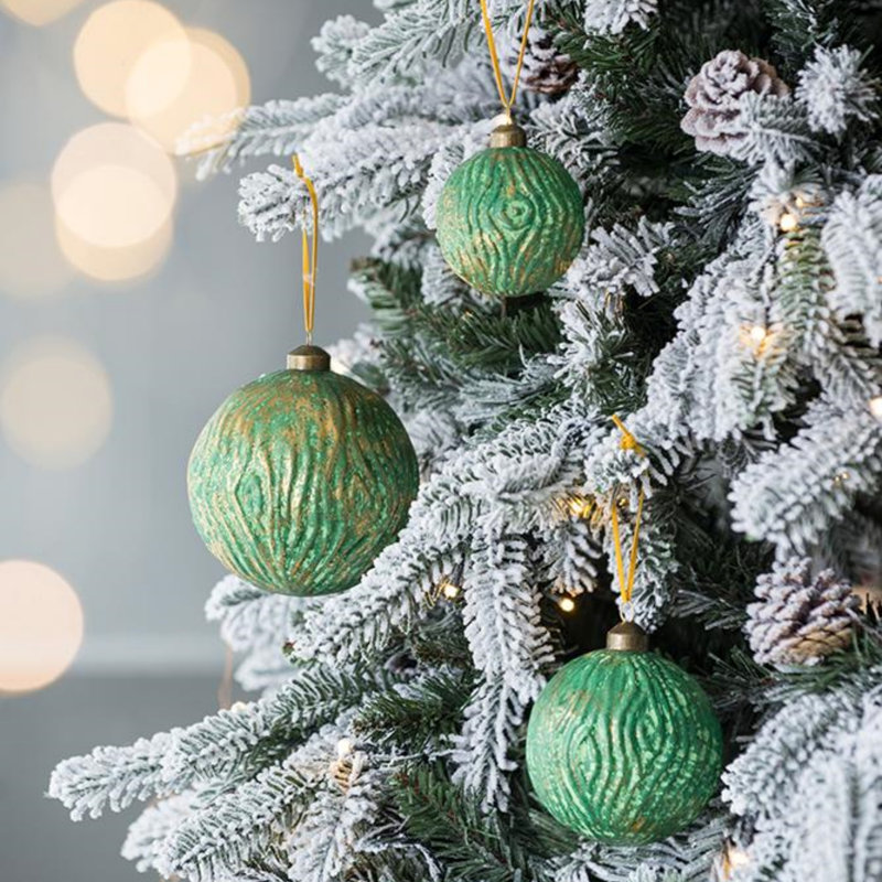 Ensemble de 12 boules de Noël en verre éblouissantes, parfaites pour la décoration des Fêtes et la décoration des arbres, 12