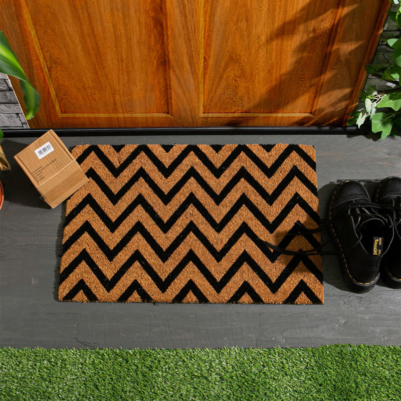 Nicola Spring - Coir Door Mat - 60 x 40cm - Zig Zag