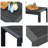 43" All-Weather Aluminum Patio Coffee Table, Modern Rectangle Outdoor Table-1312737330